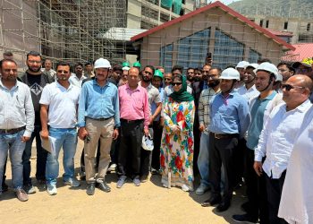 Mehbooba Mufti Visits AIIMS Awantipora, Stresses Timely Completion of Project