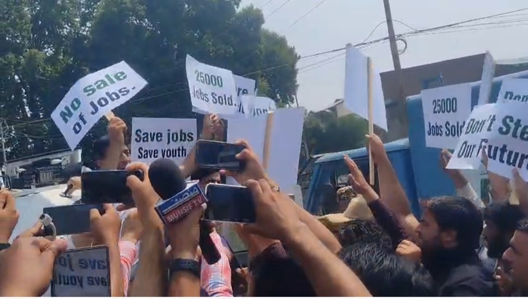 Don’t Sell Our Jobs”: PDP Youth Wing held Protest in Anantnag Against Job Outsourcing