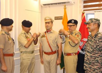 Waseem Khan Promoted to Inspector; DGP Nalin Prabhat Presides Over Pipping Ceremony in Kulgam