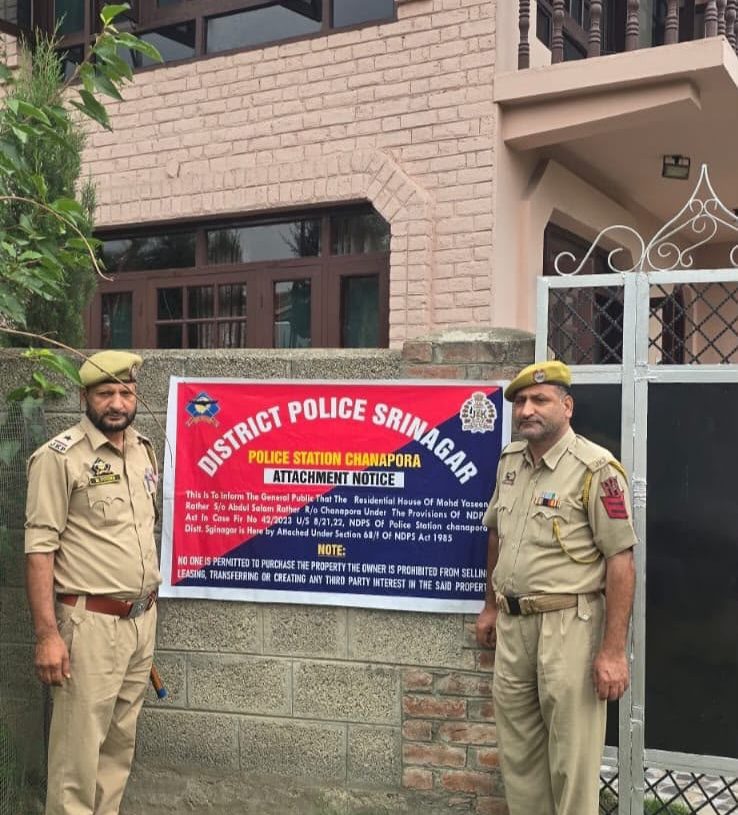 Srinagar Police Attaches Drug-Trafficking Assets Worth ₹5.60 Crore in Major NDPS Crackdown