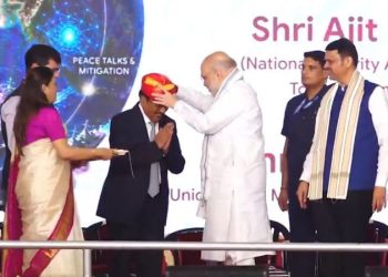 Amit Shah Presents Lokmanya Tilak National Award to NSA Ajit Doval in Pune