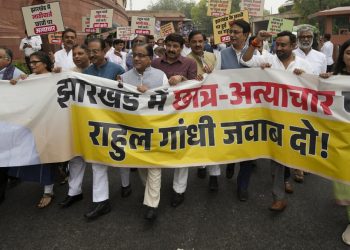 NDA, INDIA Bloc MPs Face Off Outside Parliament Over Jharkhand Police Action, Ram Temple Donation Row